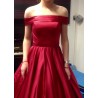 Marizu fashion nádherné vínově červené saténové maturitní, plesové, společenské šaty se spadlými rameny