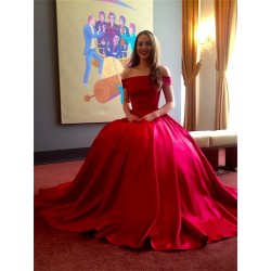 Marizu fashion nádherné vínově červené saténové maturitní, plesové, společenské šaty se spadlými rameny