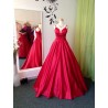 Marizu fashion krásné vínově červené saténové maturitní, plesové, společenské šaty na ramínka