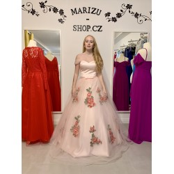 Marizu fashion romantické květinové plesové šaty se spadlými rameny