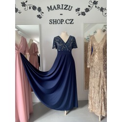 Marizu fashion plus size krásné námořnické plesové společenské šaty s krajkou pro plnoštíhlou postavu