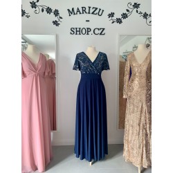 Marizu fashion plus size krásné námořnické plesové společenské šaty s krajkou pro plnoštíhlou postavu