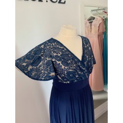 Marizu fashion plus size krásné námořnické plesové společenské šaty s krajkou pro plnoštíhlou postavu