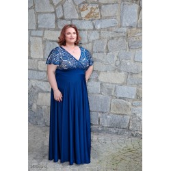 Marizu fashion plus size krásné námořnické plesové společenské šaty s krajkou pro plnoštíhlou postavu