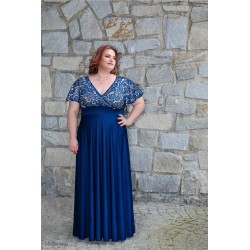 Marizu fashion plus size krásné námořnické plesové společenské šaty s krajkou pro plnoštíhlou postavu