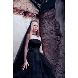 Marizu fashion extravagantní černé maturitní, plesové šaty ve stylu gotika