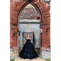 Marizu fashion extravagantní černé maturitní, plesové šaty ve stylu gotika