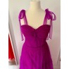 Marizu fashion nádherné fuchsiové šaty s vysokým rozparkem
