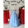 Marizu fashion ledově modré plesové šaty se spadlými rameny