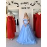 Marizu fashion ledově modré plesové šaty se spadlými rameny