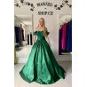 Marizu Fashion nádherné taftové smaragdově zelené plesové maturitní šaty se spadlými ramínky