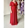Marizu fashion plus size krásné červené plesové společenské šaty pro plnoštíhlou postavu