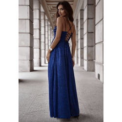 Třpytivé tmavě modré plesové šaty