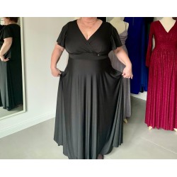 Marizu fashion plus size krásné černé plesové společenské šaty pro plnoštíhlou postavu