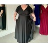 Marizu fashion plus size krásné černé plesové společenské šaty pro plnoštíhlou postavu
