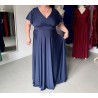 Marizu fashion plus size krásné tmavě modré plesové společenské šaty pro plnoštíhlou postavu