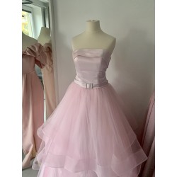 Marizu fashion světle růžové tylové maturitní, plesové, společenské šaty