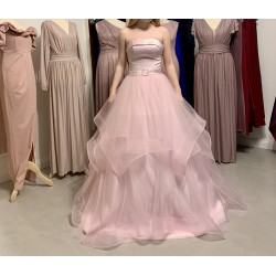 Marizu fashion světle růžové tylové maturitní, plesové, společenské šaty