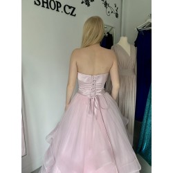 Marizu fashion světle růžové tylové maturitní, plesové, společenské šaty