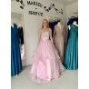 Marizu fashion světle růžové tylové maturitní, plesové, společenské šaty