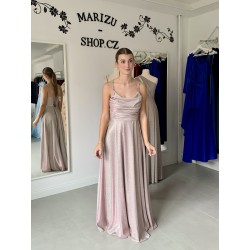 Třpytivé zlato-růžové plesové šaty