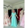 Marizu fashion plus size krásné mint plesové společenské šaty pro plnoštíhlou postavu