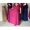 Marizu fashion plus size krásné magenta plesové společenské šaty pro plnoštíhlou postavu