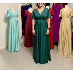 Marizu fashion plus size krásné tmavě zelené plesové společenské šaty pro plnoštíhlou postavu