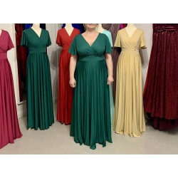 Marizu fashion plus size krásné tmavě zelené plesové společenské šaty pro plnoštíhlou postavu