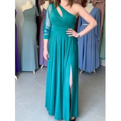 Marizu Fashion petrolejově zelené plesové společenské šaty s rukávem