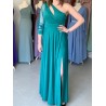 Marizu Fashion petrolejově zelené plesové společenské šaty s rukávem