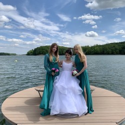 Marizu Fashion petrolejově zelené plesové společenské šaty s rukávem