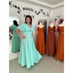 Marizu fashion plus size krásné mint plesové společenské šaty pro plnoštíhlou postavu