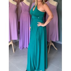 Marizu Fashion petrolejově zelené plesové společenské šaty s rukávem