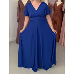 Marizu fashion plus size krásné královské modré plesové společenské šaty pro plnoštíhlou postavu
