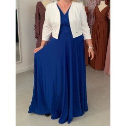 Marizu fashion plus size krásné královské modré plesové společenské šaty pro plnoštíhlou postavu