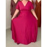 Marizu fashion plus size krásné magenta plesové společenské šaty pro plnoštíhlou postavu