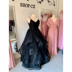 Marizu fashion černé tylové maturitní, plesové, společenské šaty