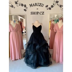 Marizu fashion černé tylové maturitní, plesové, společenské šaty