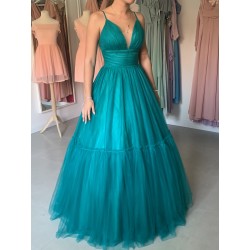 Marizu fashion tmavě tyrkysové maturitní, plesové šaty