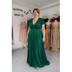 Marizu fashion plus size krásné tmavě zelené plesové společenské šaty pro plnoštíhlou postavu