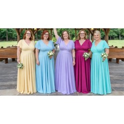 Marizu fashion plus size krásné lila plesové společenské šaty pro plnoštíhlou postavu