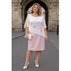 Krásné společenské plus size šaty s květinovým vzorem