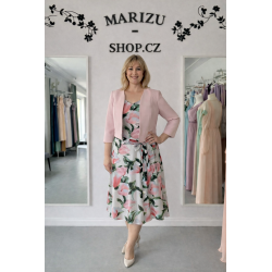 Elegantní světle růžové sako s 3/4 rukávem