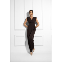 Čokoládově hnědý společenský overal