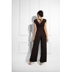 Čokoládově hnědý společenský overal