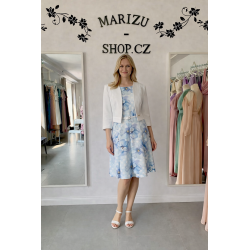 Společenské šaty s květinovým vzorem a páskem