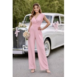 Růžový společenský overal