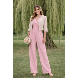 Růžový společenský overal