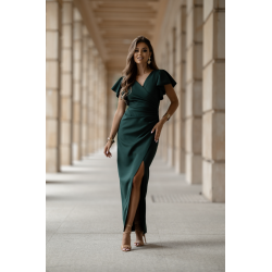Tmavě zelené dlouhé společenské šaty